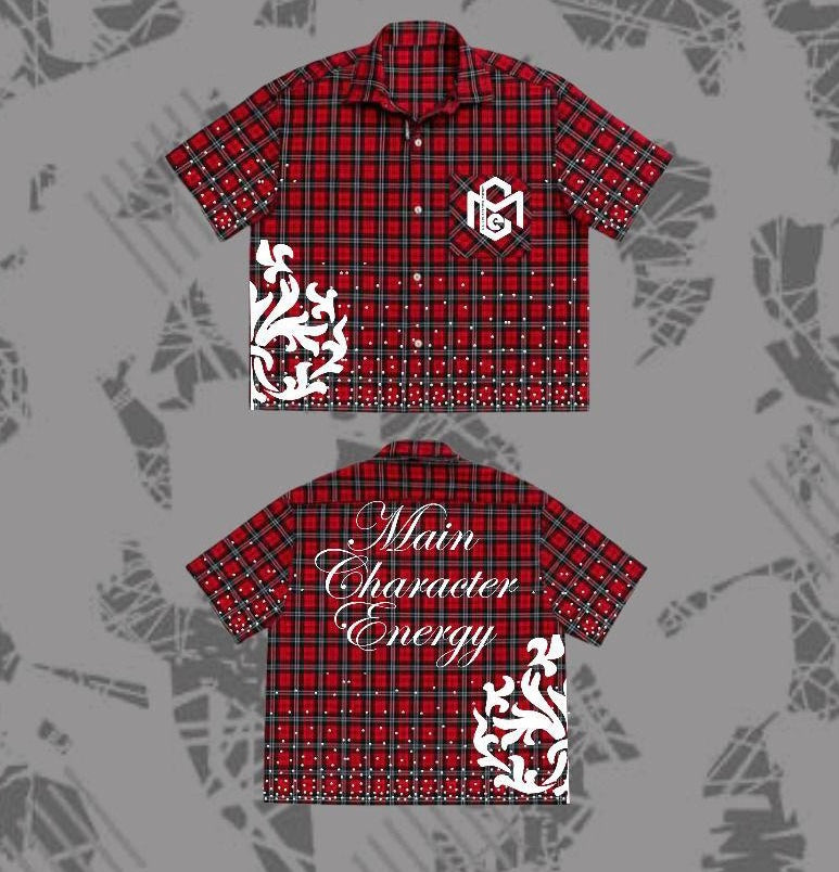 Checkered pattern detail on Crystal Flair shirt by MCE