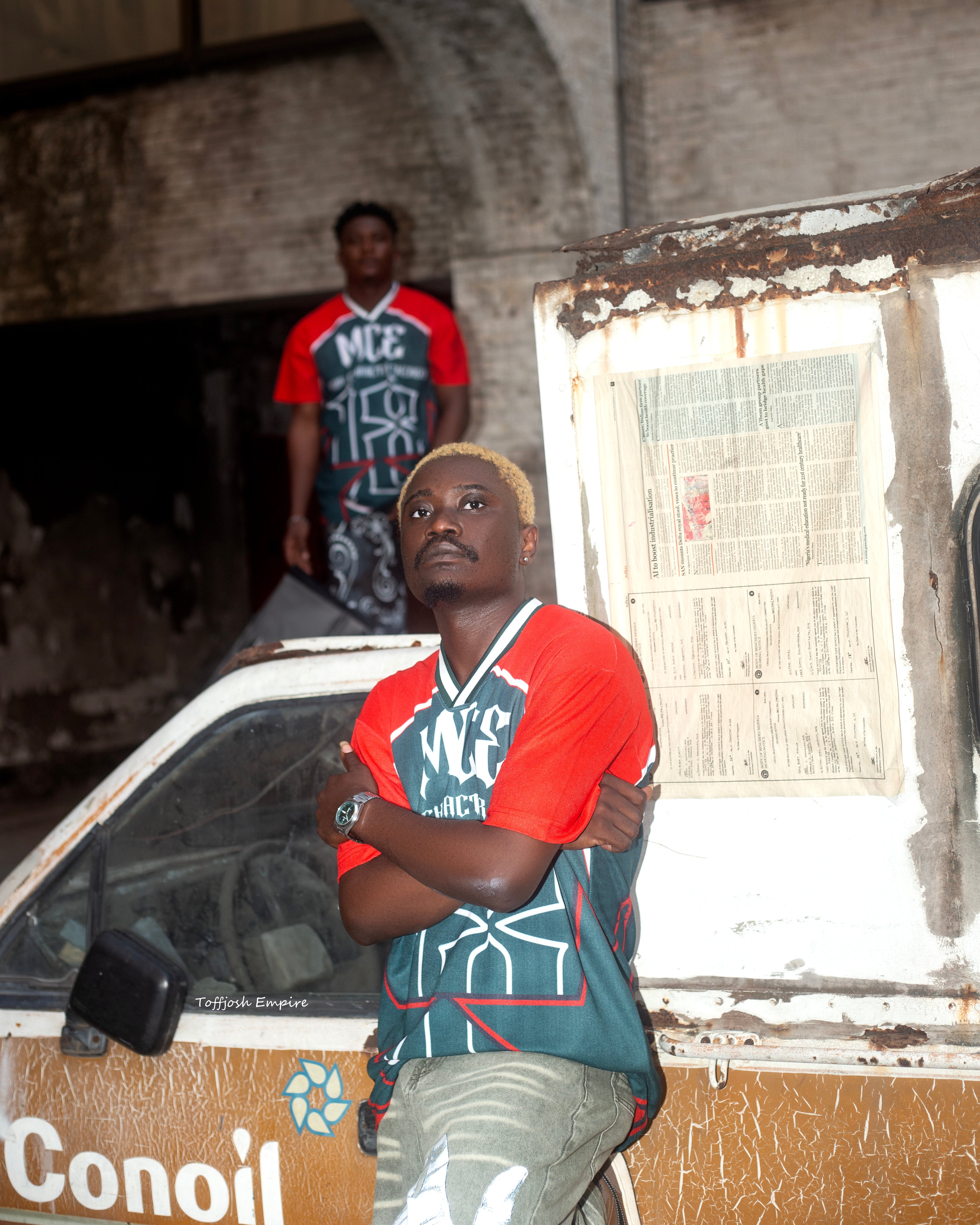 Model wearing MCE jersey by Main Character Energy