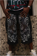 Floral Coupe jorts by MCE front view